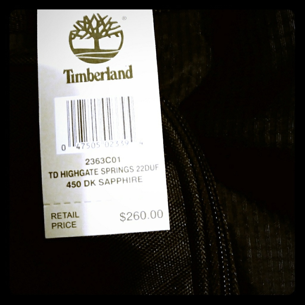 New Timberland duffle bag